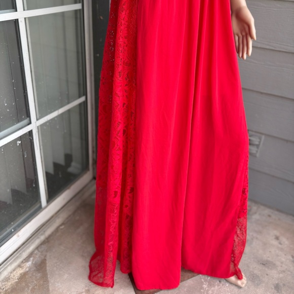 NWT Express Red Lace Halter Maxi - Picture 3 of 9